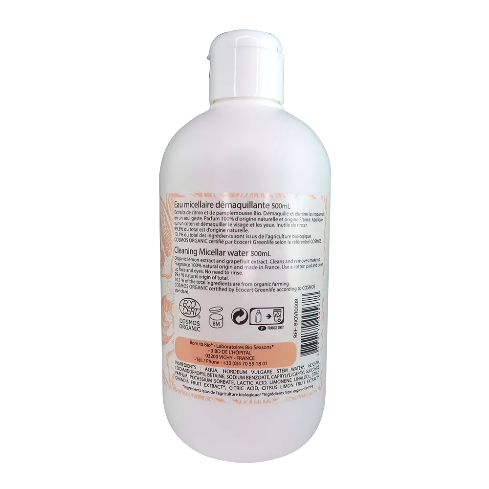 Citrus Micellar Makeup Remover Water 500mL - Certified organic-1