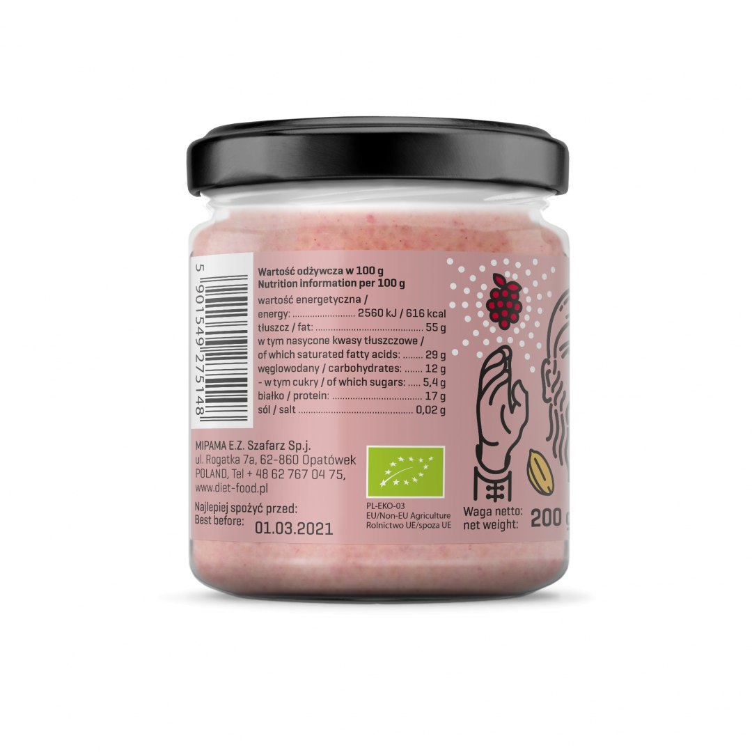 Bio Coconut Cream with Nuts and Raspberries-1