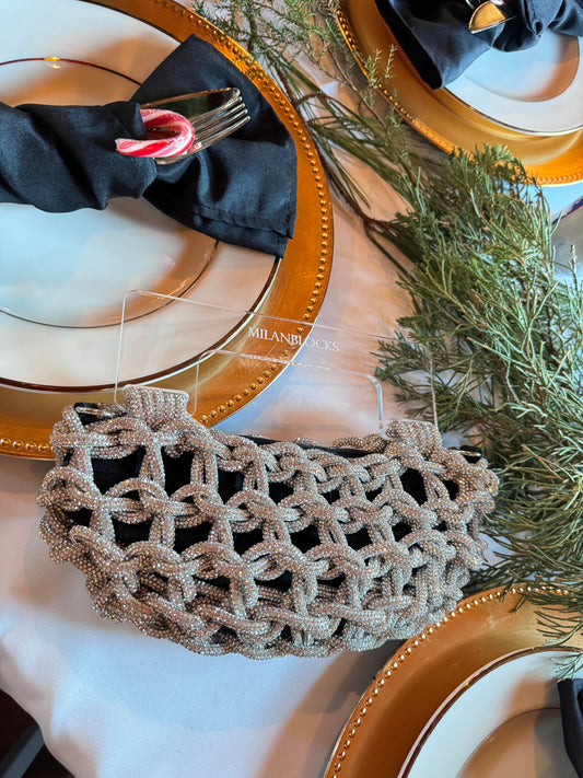 60s inspired woven rhinestones bag-0
