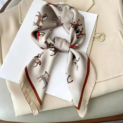 Chique 70 cm Zijde Vierkante Sjaal voor Dames - Luxe Satijnen Halsdoek, Haarbandana en Veelzijdige Sjaal Wrap of Hijab Echarpe