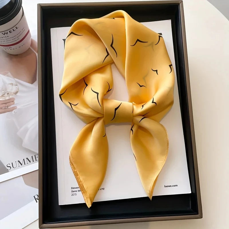 Chique 70 cm Zijde Vierkante Sjaal voor Dames - Luxe Satijnen Halsdoek, Haarbandana en Veelzijdige Sjaal Wrap of Hijab Echarpe