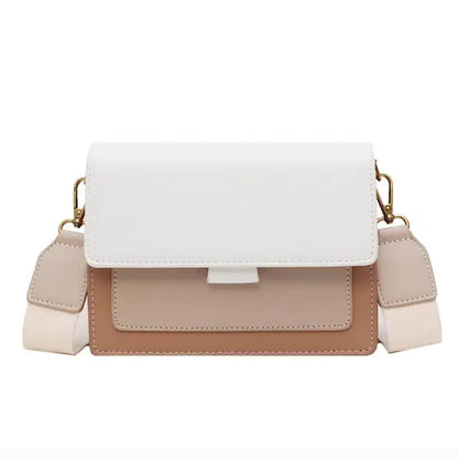 WILLEMINA - Dames Crossbody Tas van wit leer met zachte textuur en klepsluiting