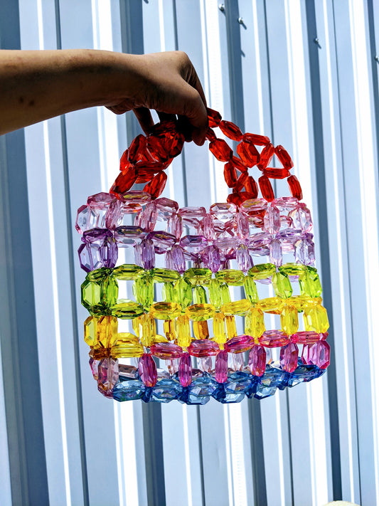 Diamond Cut Rainbow Bead Handbag-0