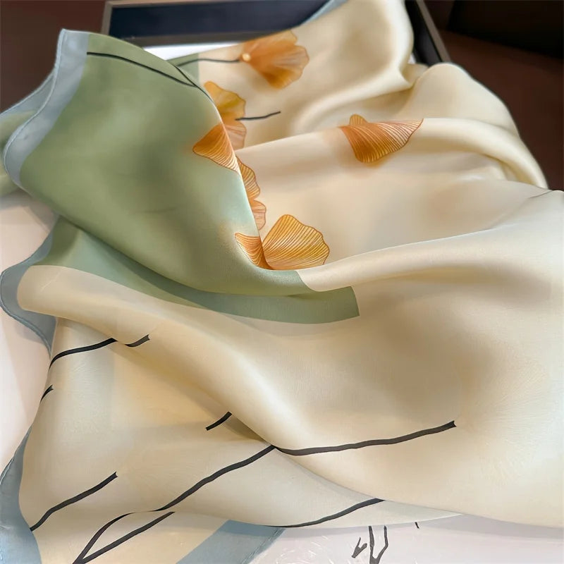 Elegante Zijden Vierkante Sjaal voor Dames - 2024 Luxe Print Lente Sjaal, Perfect voor Wikkelen, Haar, Hand, Pols en Hijab Stijlen, 70cm Bandana
