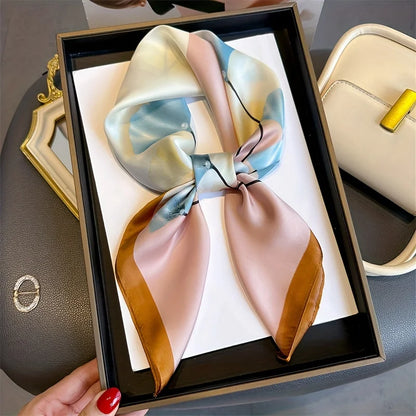 Elegante Zijden Vierkante Sjaal voor Dames - 2024 Luxe Print Lente Sjaal, Perfect voor Wikkelen, Haar, Hand, Pols en Hijab Stijlen, 70cm Bandana