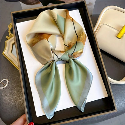 Elegante Zijden Vierkante Sjaal voor Dames - 2024 Luxe Print Lente Sjaal, Perfect voor Wikkelen, Haar, Hand, Pols en Hijab Stijlen, 70cm Bandana