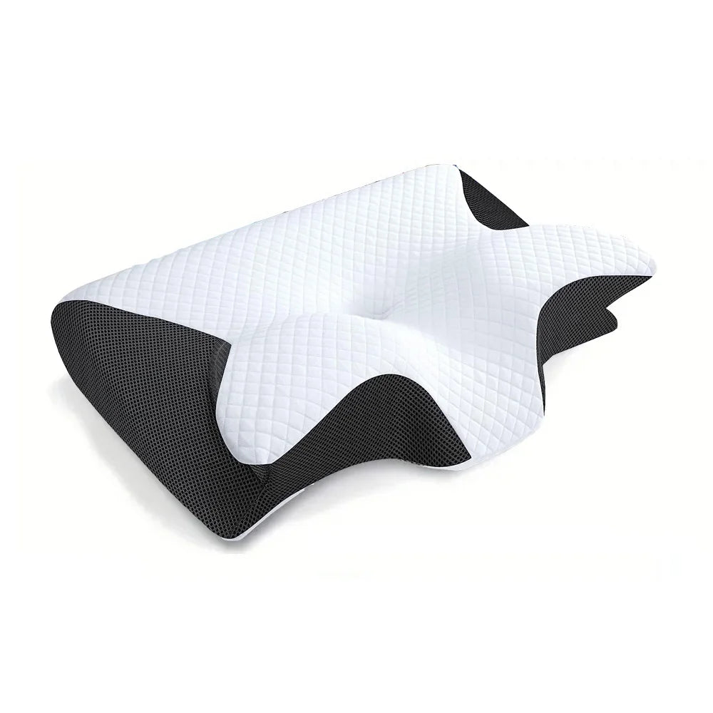 Ergonomisch Vlinder Geheugenfoam Nek Pillow - Ultra-Comfortabele Cervicale Ondersteuning met Langzame Terugslag voor Rustgevende Slaap en Ontspannende Nekmassage
