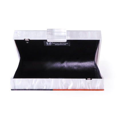 Sparkling American Flag Pearl White Clutch Purse-4