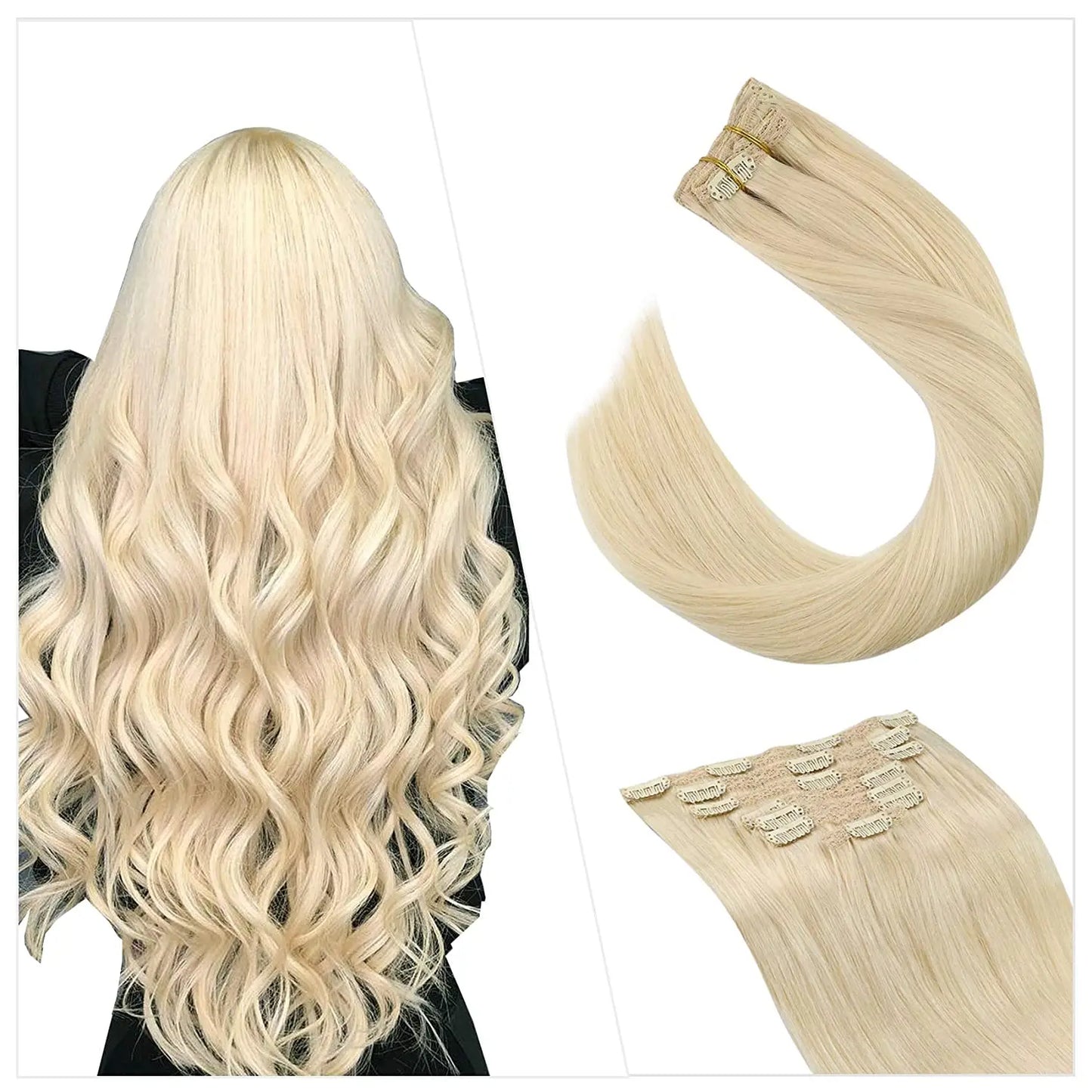 [16 Kleuren] Ugeat Clip in Haarextensions Menselijk Haar 14-22" Dubbele Weft Remy Haar Volledige Hoofd Clip in Extensions voor Vrouwen 7 Stuks
