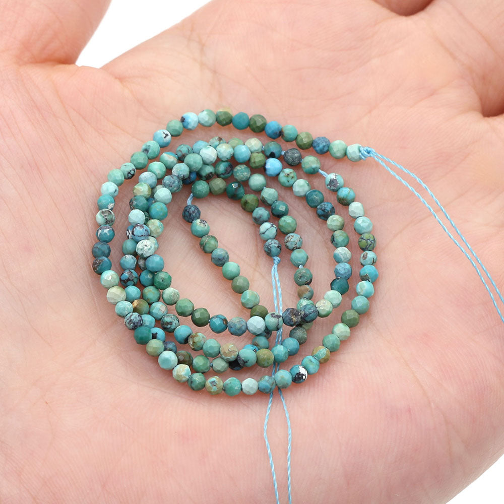 2mm Faceted Gemstone Beads Natural Stone Round Small Beads for Jewelry Making DIY Bracelet Necklace Craft Supplies
