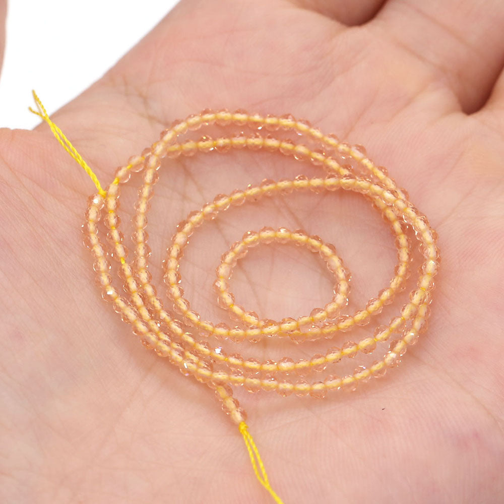 2mm Faceted Gemstone Beads Natural Stone Round Small Beads for Jewelry Making DIY Bracelet Necklace Craft Supplies