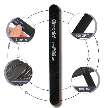 Professionele Houten Vijlenset - 5/10/20 Stukken met 100/180/240/320 Korrel Schuurpapier voor Perfecte Manicure en Pedicure Polijstgereedschap