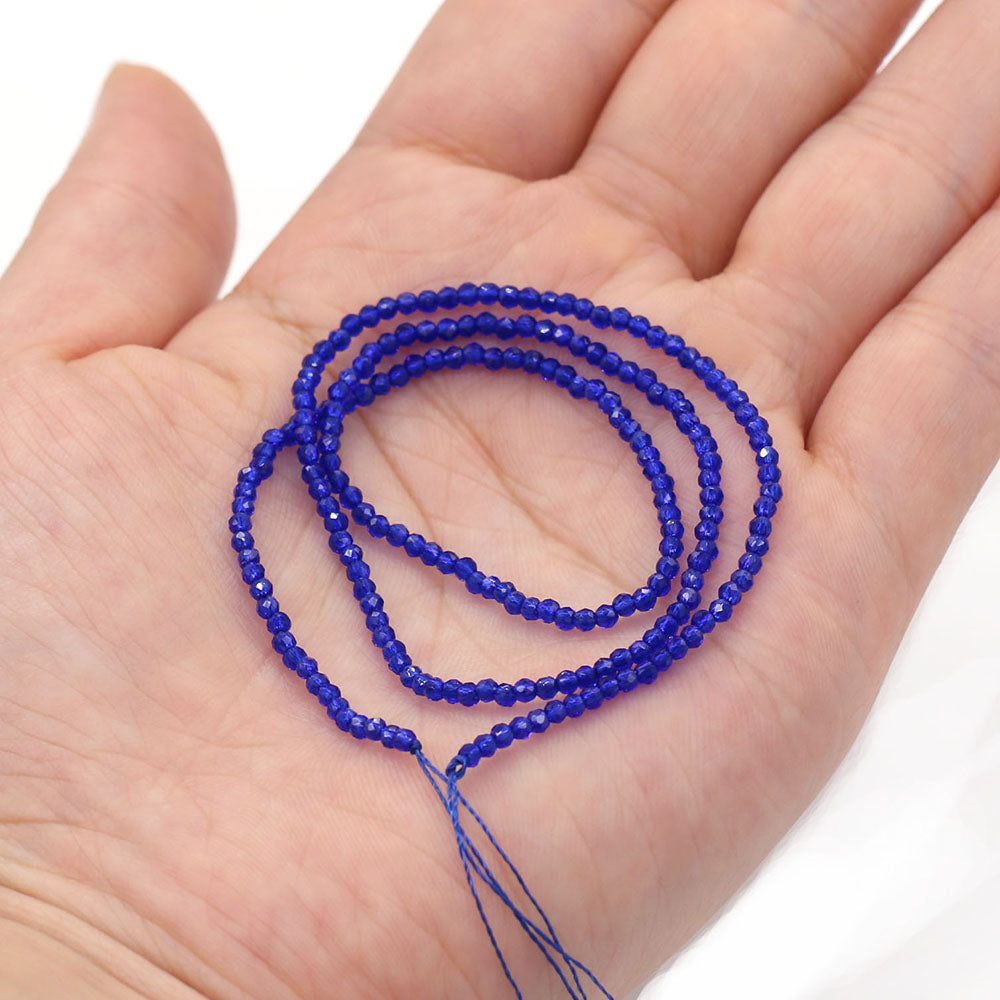 2mm Faceted Gemstone Beads Natural Stone Round Small Beads for Jewelry Making DIY Bracelet Necklace Craft Supplies