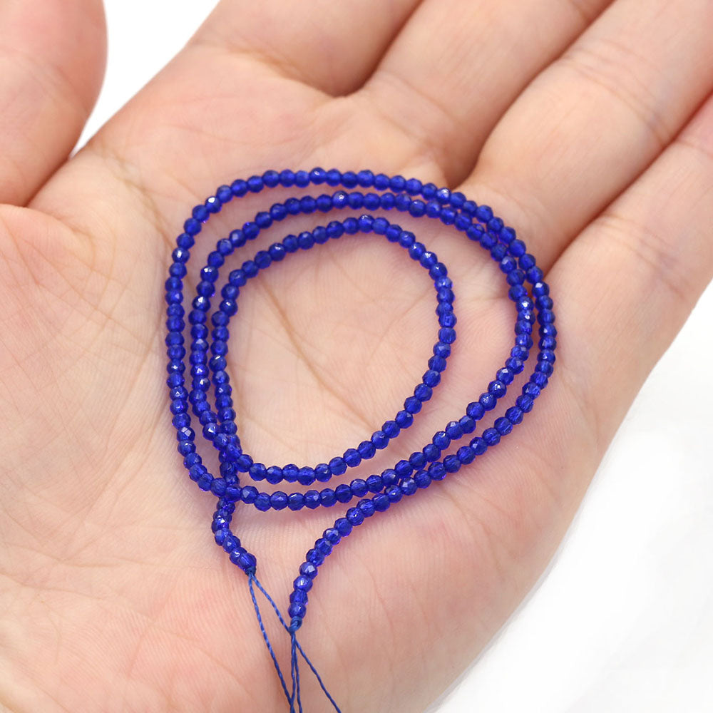 2mm Faceted Gemstone Beads Natural Stone Round Small Beads for Jewelry Making DIY Bracelet Necklace Craft Supplies