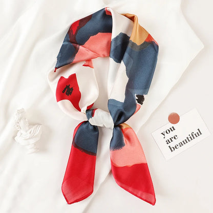 Chic Satijnen Zijden Geruite Sjaal voor Vrouwen - Elegante Hals- en Haarband, Perfect voor Werk en Mode in 2021 - Stijlvolle Hijab en Foulard Accessoire