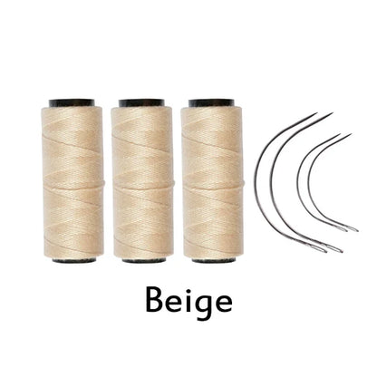 Premium Haar Weefgaren Set - Kies 3 of 5 Rollen met 4 C Gebogen Naalden voor Perfecte Perücke Maken!