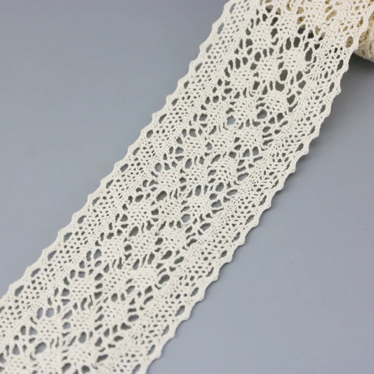50mm Cotton Lace Trim 5 Meters Vintage Crochet Lace Ribbon for Sewing DIY Crafts Clothing Decor