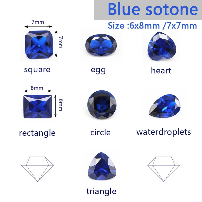 Blue Corundum Loose Gemstone Royal Blue Oval Cut Stone for Ring Pendant DIY Jewelry Making