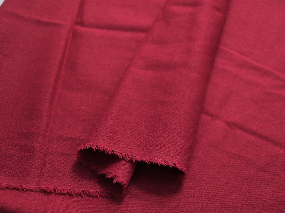 Burgundy Linen Cotton Fabric Red Flax Cloth for Sewing DIY Patchwork Home Decor Garment Fabric