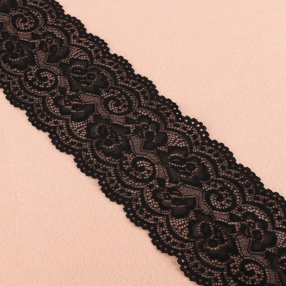 10cm Elastic Lace Trim Black White 2 Yards Stretch Lace Ribbon for Wedding Sewing Hair Bows DIY Garment Accessories