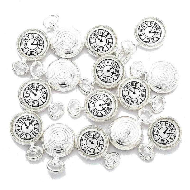 10pcs Antique Bronze Watch Clock Charms Vintage Time Pendants DIY Jewelry Making Supplies