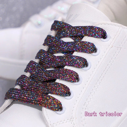 Stijlvolle Sprankelende Veters in Levendige Kleuren voor Sport Sneakers en Boots - 1CM Breed - 1 Paar