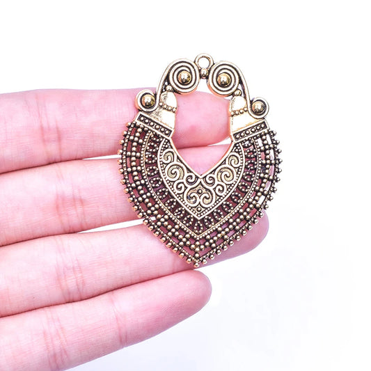 Vintage Filigree Charms for Jewelry Making Boho Zinc Alloy Pendants DIY Earrings Necklaces Craft Supplies