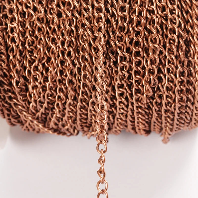 2 m Schmuckkette Metall flach 2.5 3.5 4.5 mm Halskettenkette DIY Schmuckherstellung Kettenzubehör