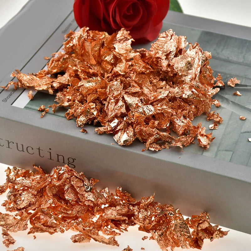 Gold Silver Rose Gold Leaf Flakes for Candles | Decorative Metal Foil | Candle Making Supplies for Wax & Resin