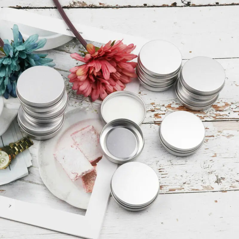 Metal Candle Tins with Lids Bulk | Empty Aluminum Candle Containers | Travel Tins for Candle Making Supplies