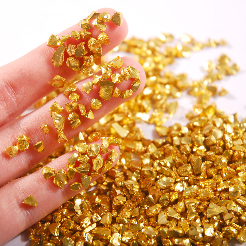 AB Clear Rhinestone Chips 4-6mm Glass Resin Inclusions 20g Iridescent Fake Gold Metallic Gems for Jewelry Making