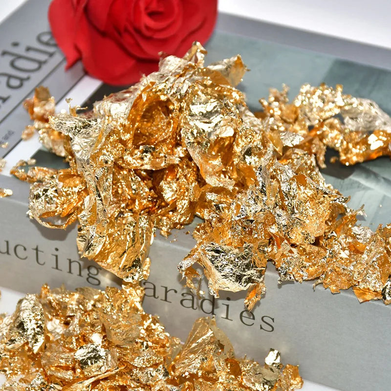 Gold Silver Rose Gold Leaf Flakes for Candles | Decorative Metal Foil | Candle Making Supplies for Wax & Resin