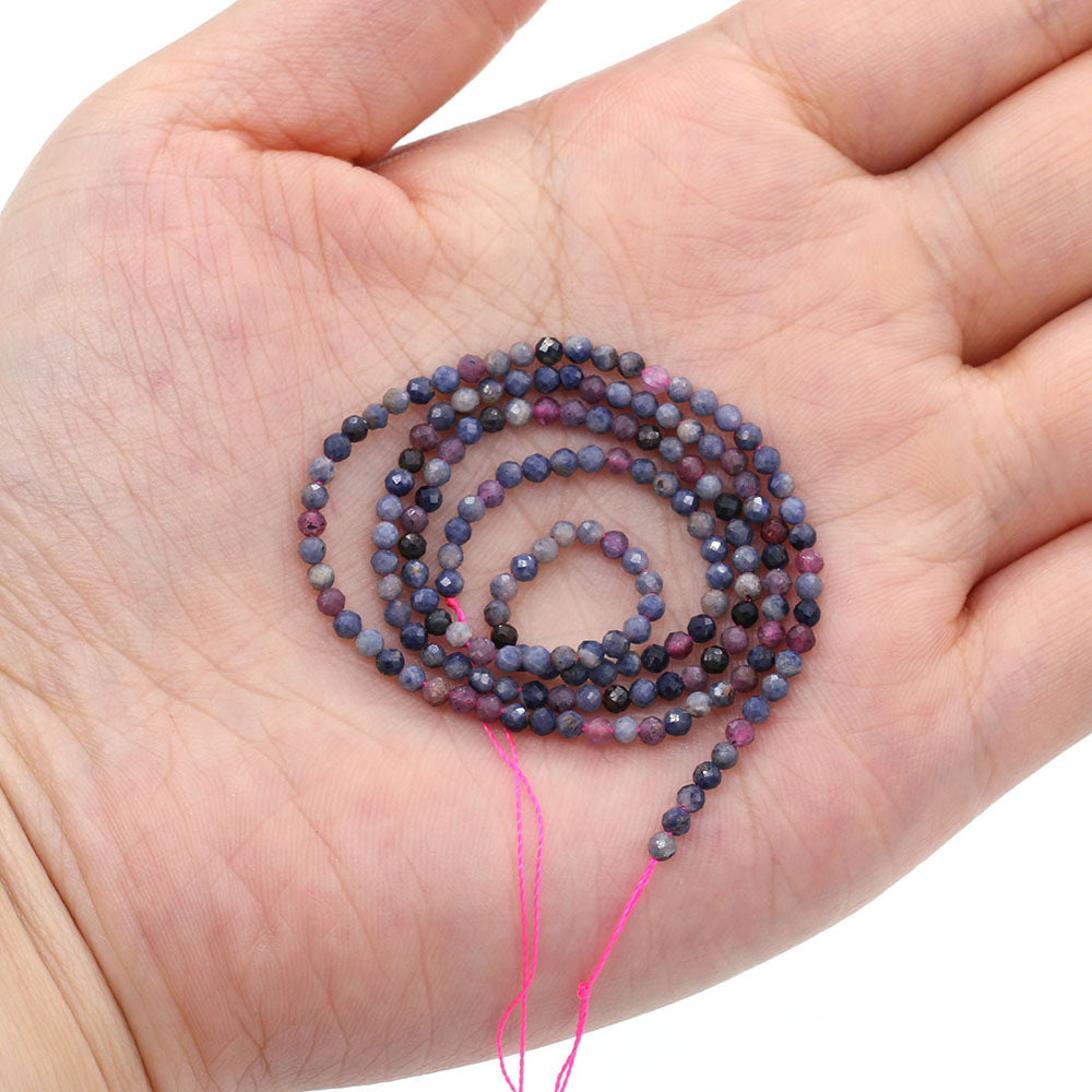 2mm Faceted Gemstone Beads Natural Stone Round Small Beads for Jewelry Making DIY Bracelet Necklace Craft Supplies