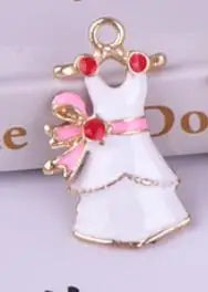 Enamel Dress Charms for Jewelry Making Zinc Alloy Skirt Pendants DIY Earrings Bracelets Craft Supplies