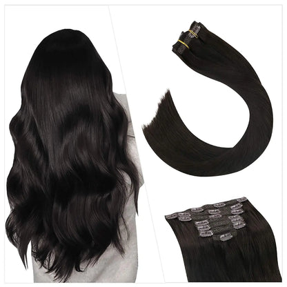 [16 Kleuren] Ugeat Clip in Haarextensions Menselijk Haar 14-22" Dubbele Weft Remy Haar Volledige Hoofd Clip in Extensions voor Vrouwen 7 Stuks
