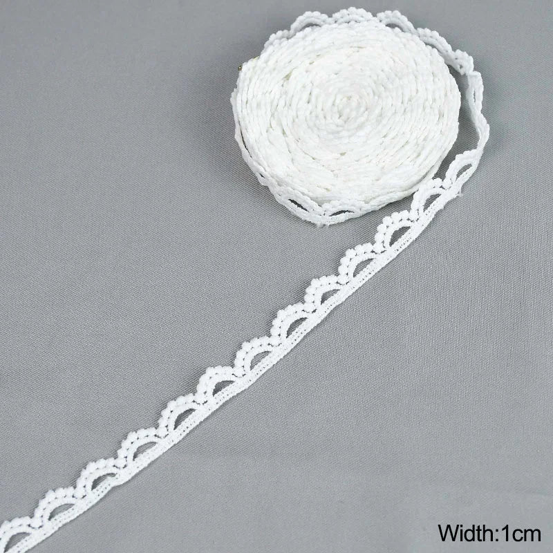 White Lace Trim Milk Silk Water Soluble Embroidery Ribbon Sewing Trim for Clothing DIY Crafts 1–4cm 5 Yards