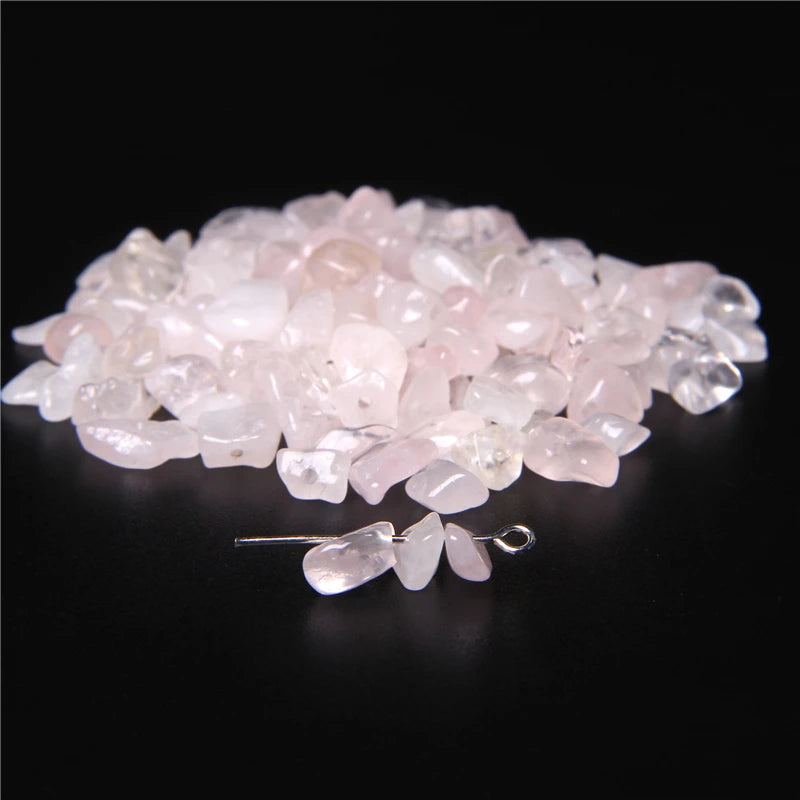 Natural Rose Quartz Chip Beads 5-8mm Irregular Stone Strand 15.5 Inch for Jewelry Making DIY Bracelet Necklace Supplies