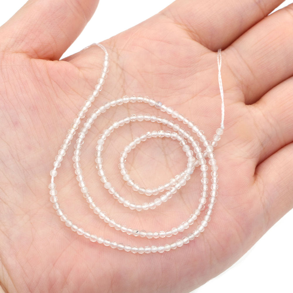 2mm Faceted Gemstone Beads Natural Stone Round Small Beads for Jewelry Making DIY Bracelet Necklace Craft Supplies