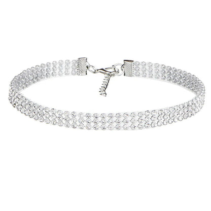 Trendy 2024 Europese Stijl Dames Punk Hip Hop Choker Ketting met Strass Inleg - Een Stijlvol Cadeau!