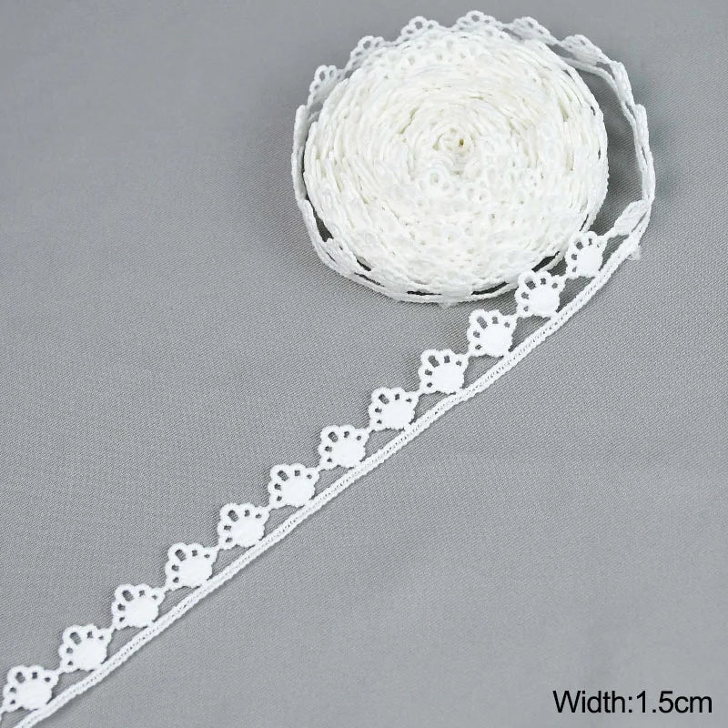 White Lace Trim Milk Silk Water Soluble Embroidery Ribbon Sewing Trim for Clothing DIY Crafts 1–4cm 5 Yards