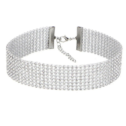 Trendy 2024 Europese Stijl Dames Punk Hip Hop Choker Ketting met Strass Inleg - Een Stijlvol Cadeau!