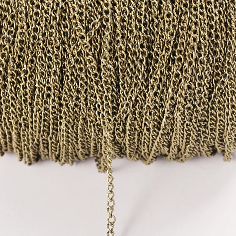 2 m Schmuckkette Metall flach 2.5 3.5 4.5 mm Halskettenkette DIY Schmuckherstellung Kettenzubehör