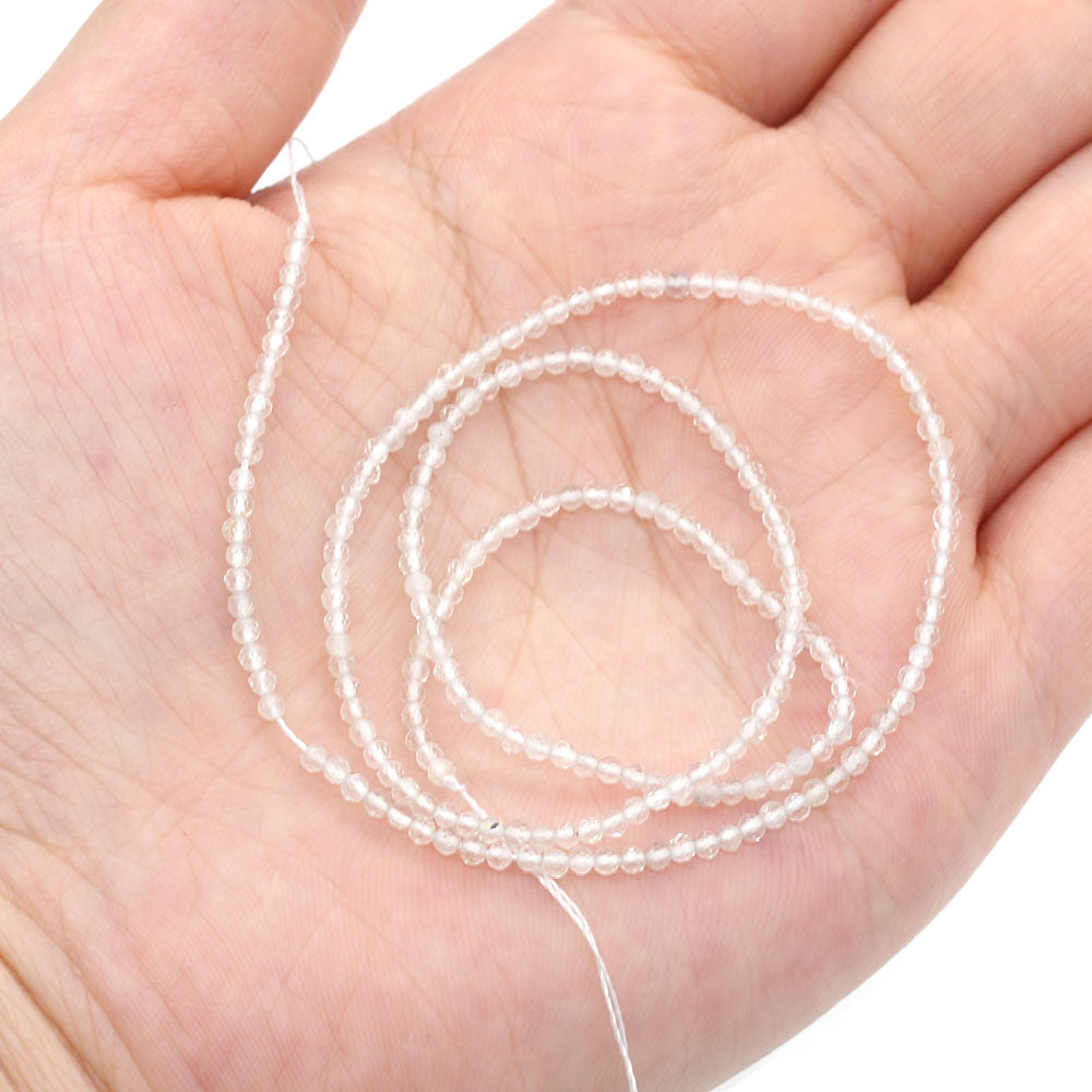 2mm Faceted Gemstone Beads Natural Stone Round Small Beads for Jewelry Making DIY Bracelet Necklace Craft Supplies