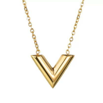 Elegante gouden kleur roestvrijstalen armband met letter V voor vrouwen - Een stijlvolle alfabet bangle sieradenset, perfect cadeau voor vrienden!