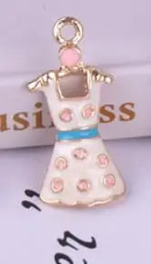 Enamel Dress Charms for Jewelry Making Zinc Alloy Skirt Pendants DIY Earrings Bracelets Craft Supplies