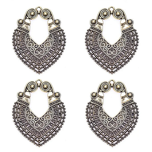 Vintage Filigree Charms for Jewelry Making Boho Zinc Alloy Pendants DIY Earrings Necklaces Craft Supplies
