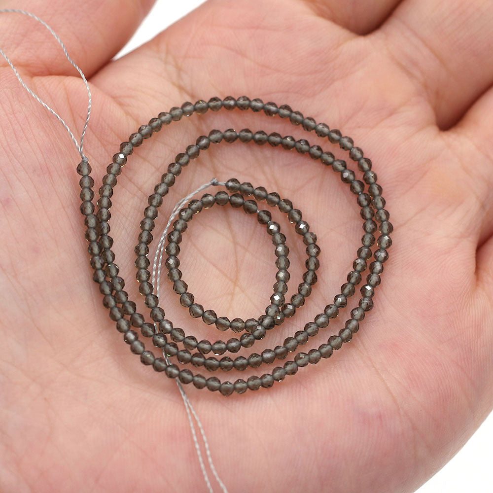 2mm Faceted Gemstone Beads Natural Stone Round Small Beads for Jewelry Making DIY Bracelet Necklace Craft Supplies