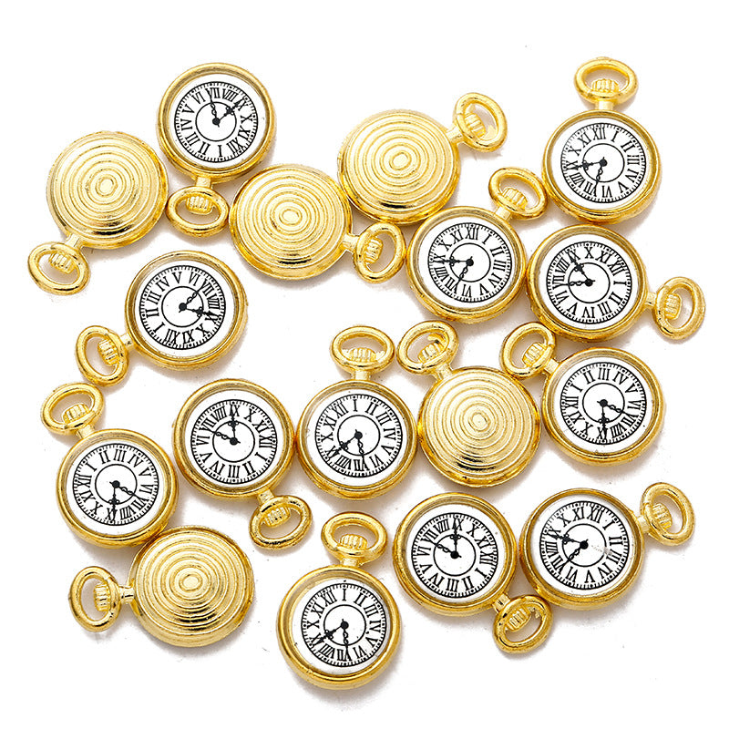 10pcs Antique Bronze Watch Clock Charms Vintage Time Pendants DIY Jewelry Making Supplies