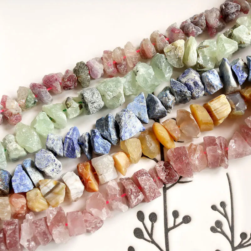 Natural Fluorite Amethyst Quartz Nugget Beads 7 Inch Half Strand Raw Gemstone Chips for Jewelry Making DIY Bracelet Supplies