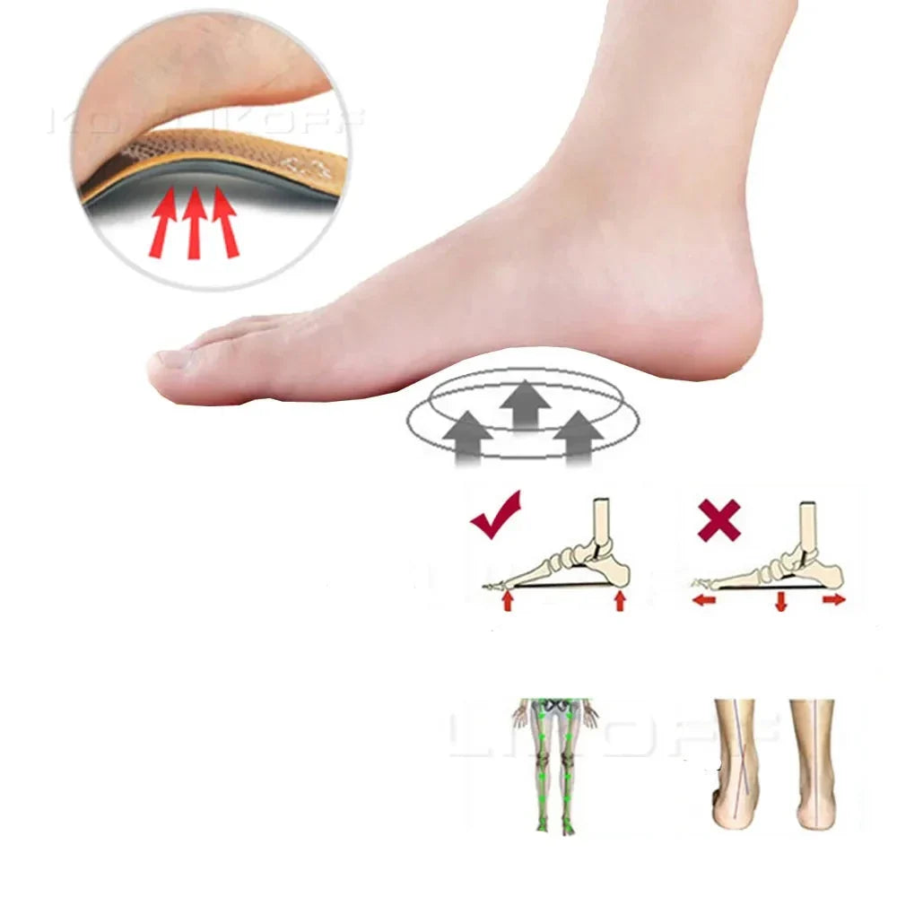 Comfortabele orthopedische leren inlegzolen voor ultiem voetcomfort